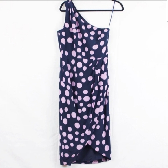 JCrew Silk One Shoulder Dress in polka dots - Picture 5 of 6